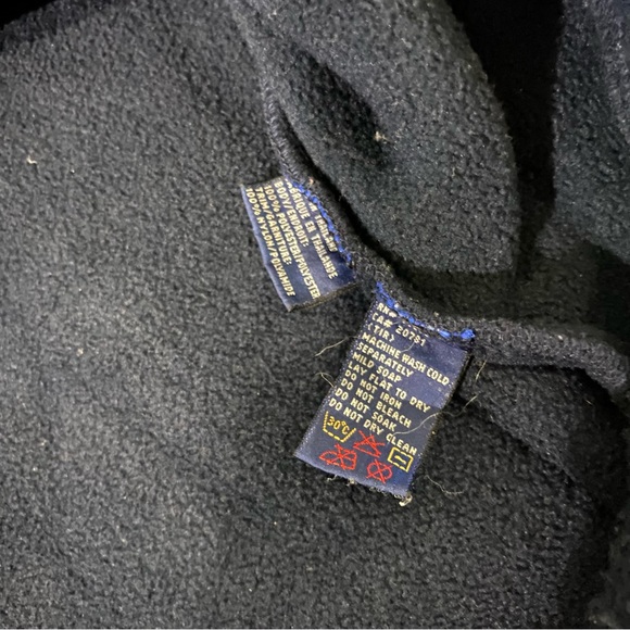 Vintage 90s Tommy Hilfiger Sherpa Fleece Quarter Zip Jacket Embroidered Sz Med - Picture 6 of 11